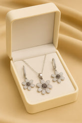 Zircon Locket Set-46 (Silver/Black)